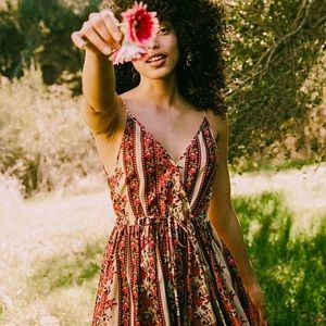 Christy Dawn Lincoln Midi Dress Blooming Garden Floral Organic Cotton USA Made